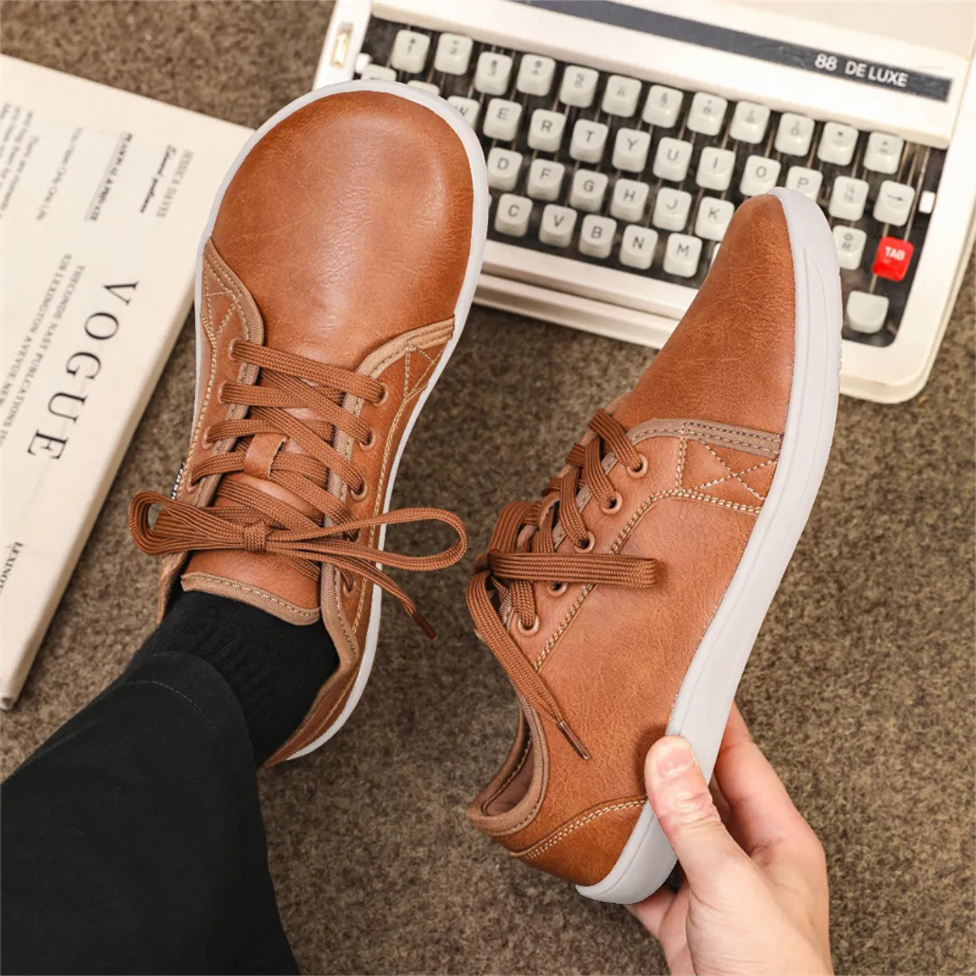 Lorry Vamp Barfuschuhe Leder Braun - Laufschuh-Glück und Handmassage-Magie
