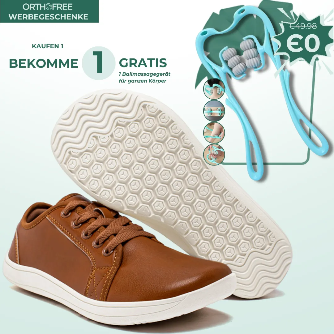 Lorry Vamp Barfuschuhe Leder Braun - Laufschuh-Glück und Handmassage-Magie