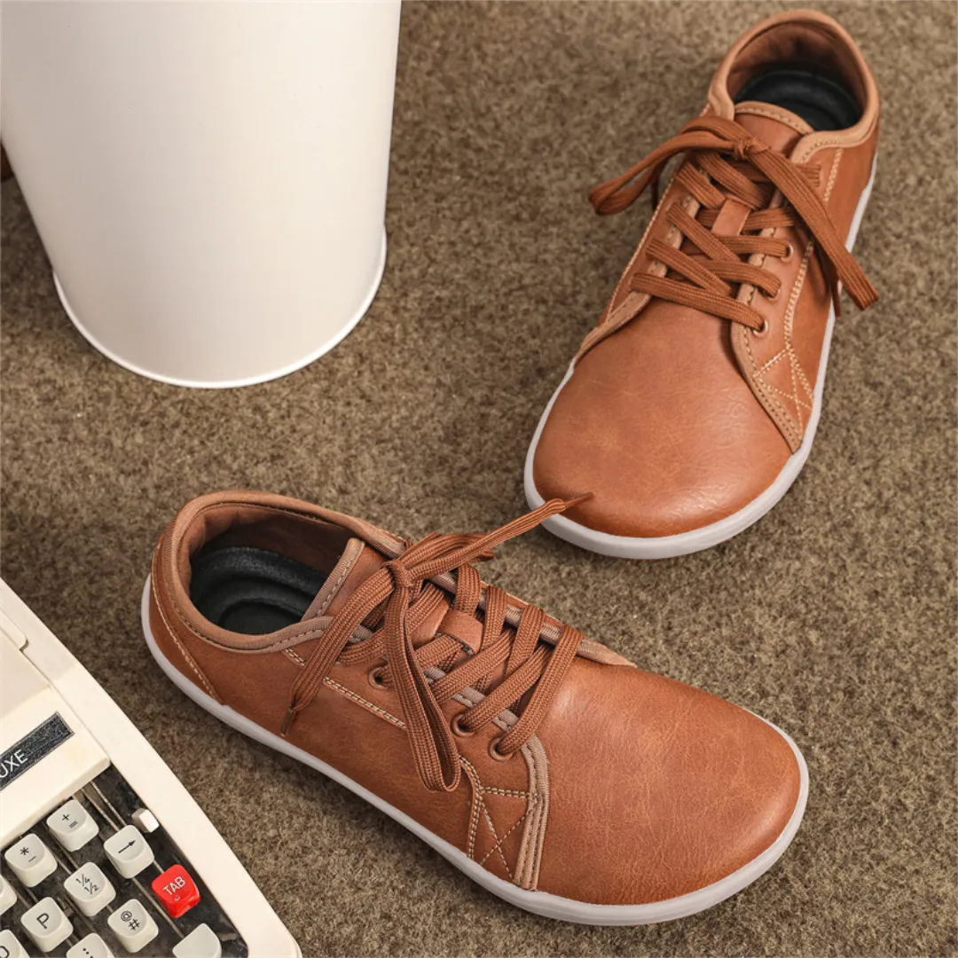 Lorry Vamp Barfuschuhe Leder Braun - Laufschuh-Glück und Handmassage-Magie
