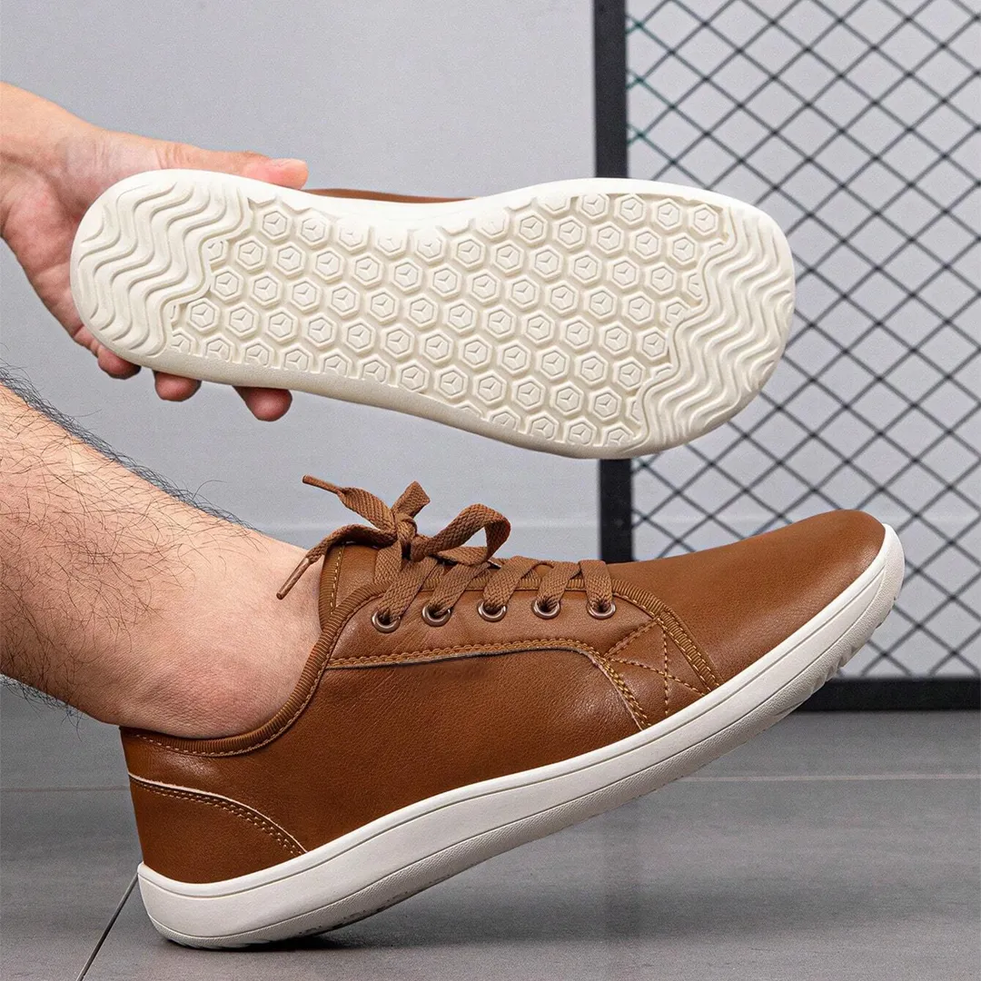 Lorry Vamp Barfuschuhe Leder Braun - Laufschuh-Glück und Handmassage-Magie