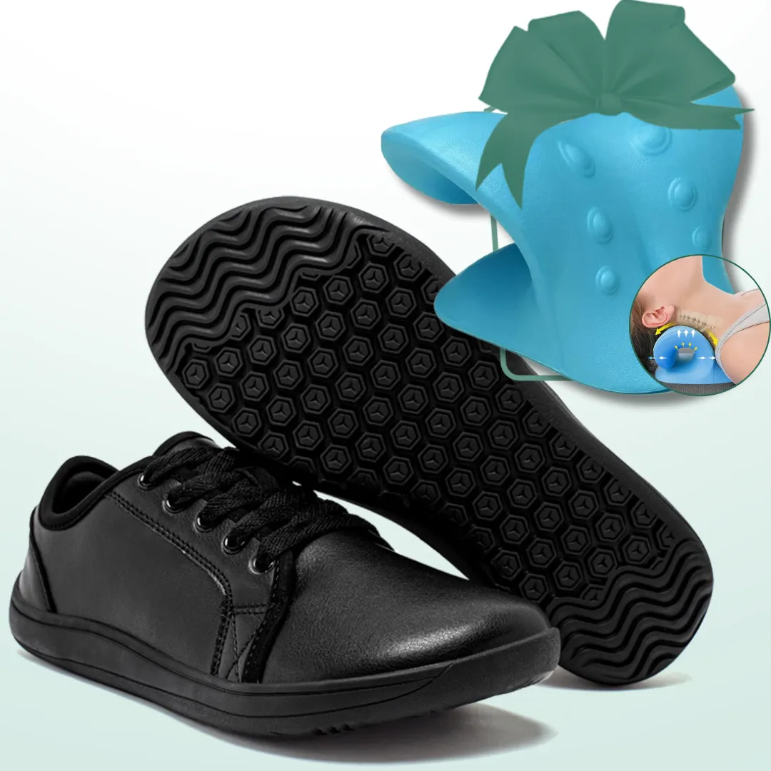 Lorry Vamp Barfuschuhe Leder Schwarz - Barfuglück und Nackenwohl