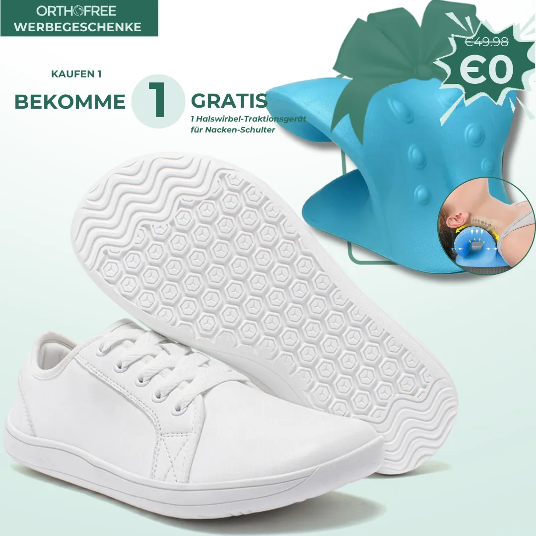 Lorry Vamp Barfuschuhe Leder Wei - Barfufit und Nackenmassagezauber