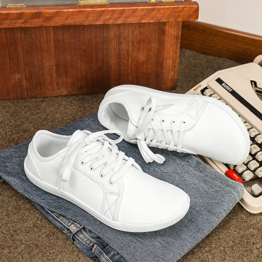 Lorry Vamp Barfuschuhe Leder Wei - Barfufit und Nackenmassagezauber