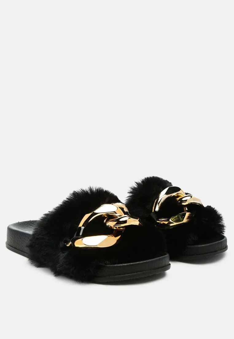 Munks Big Metal Fur Slides
