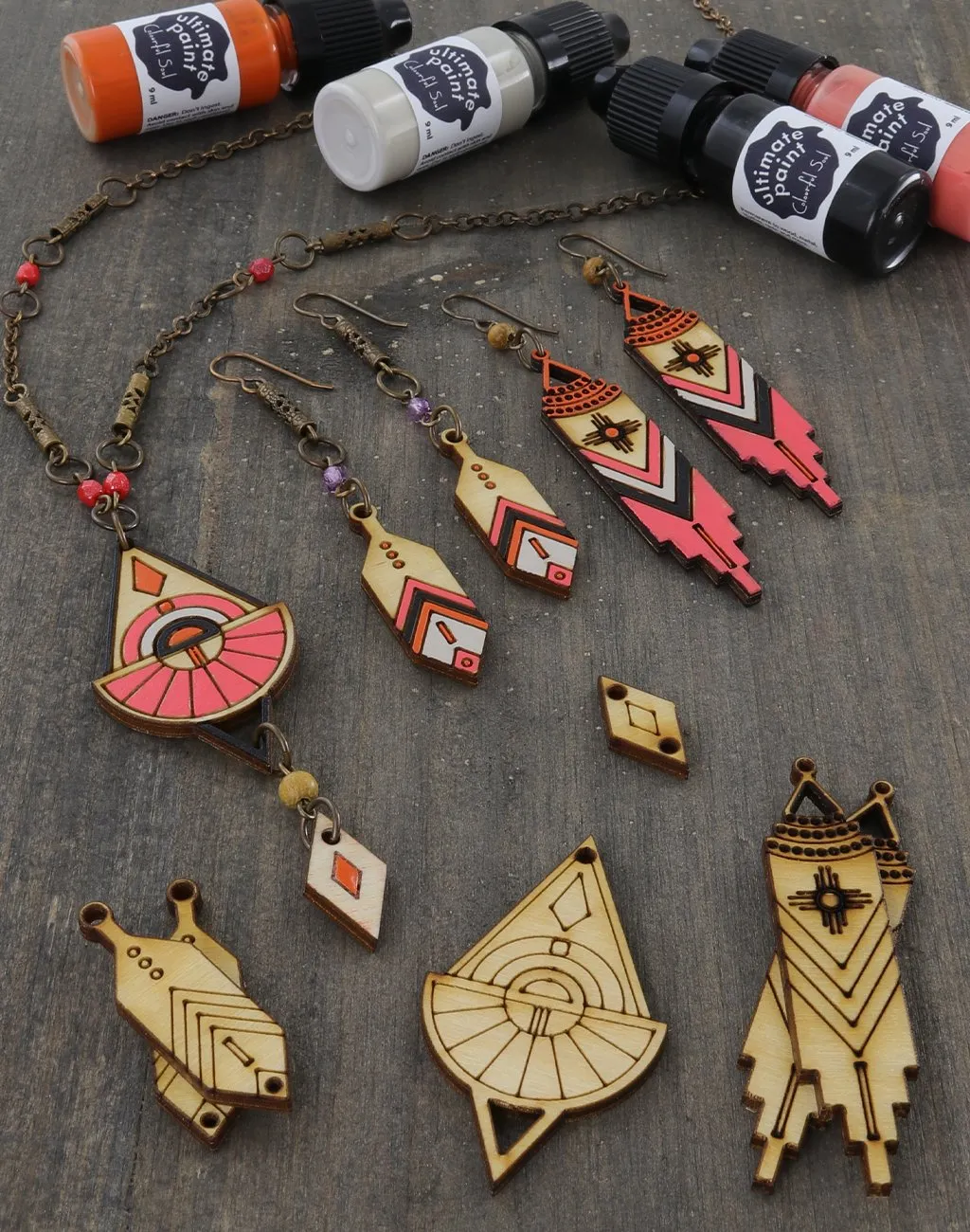 Native Motif, Jewelry Pop Outs Set (3 panels)