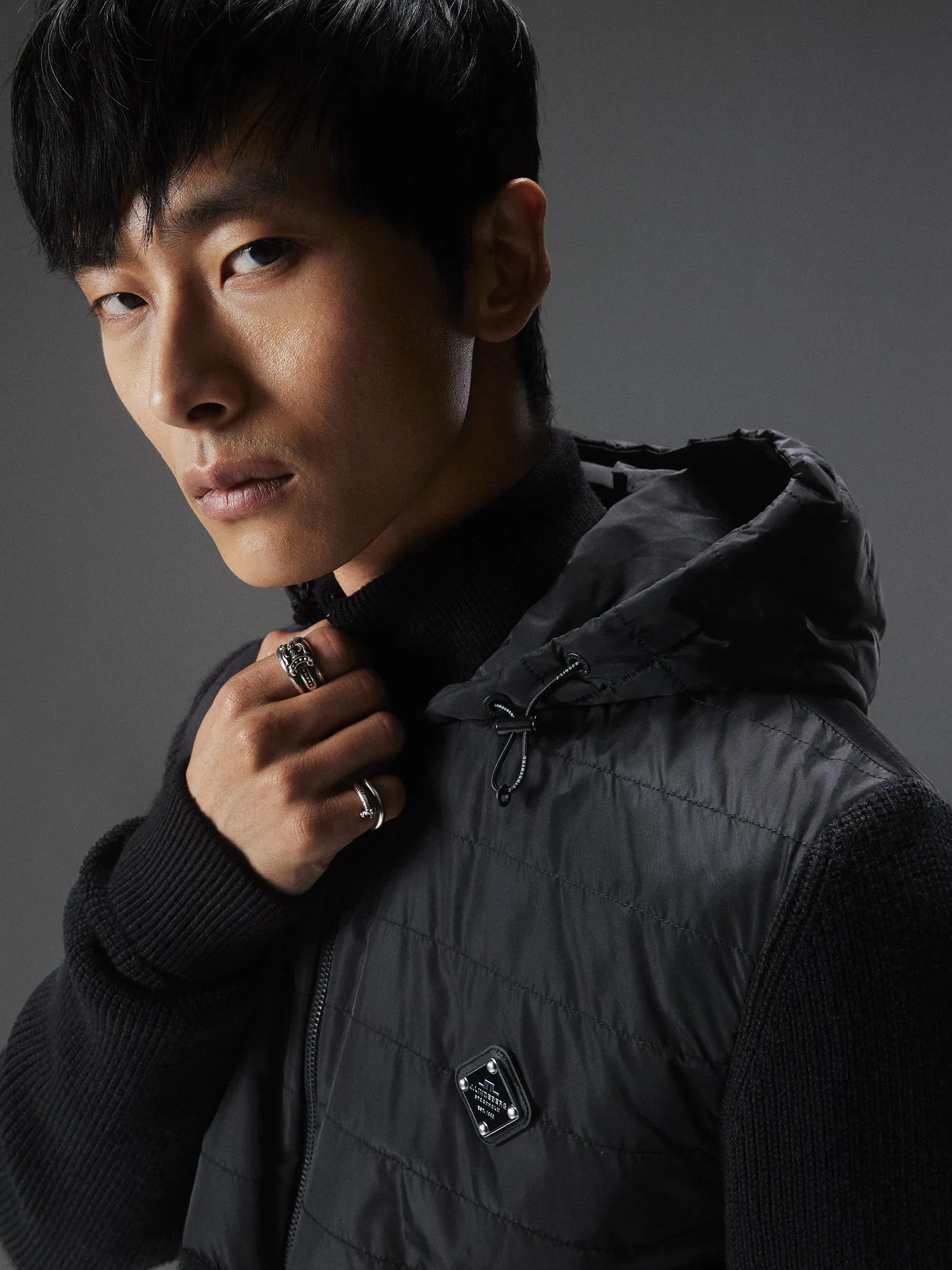Perry Hybrid Hood Jacket / Black