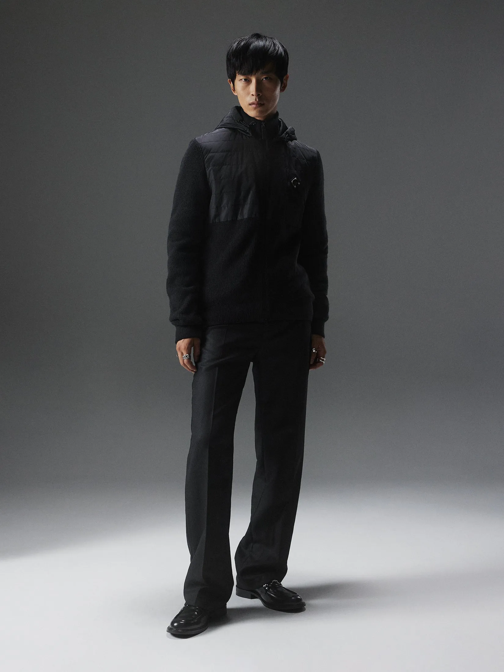 Perry Hybrid Hood Jacket / Black