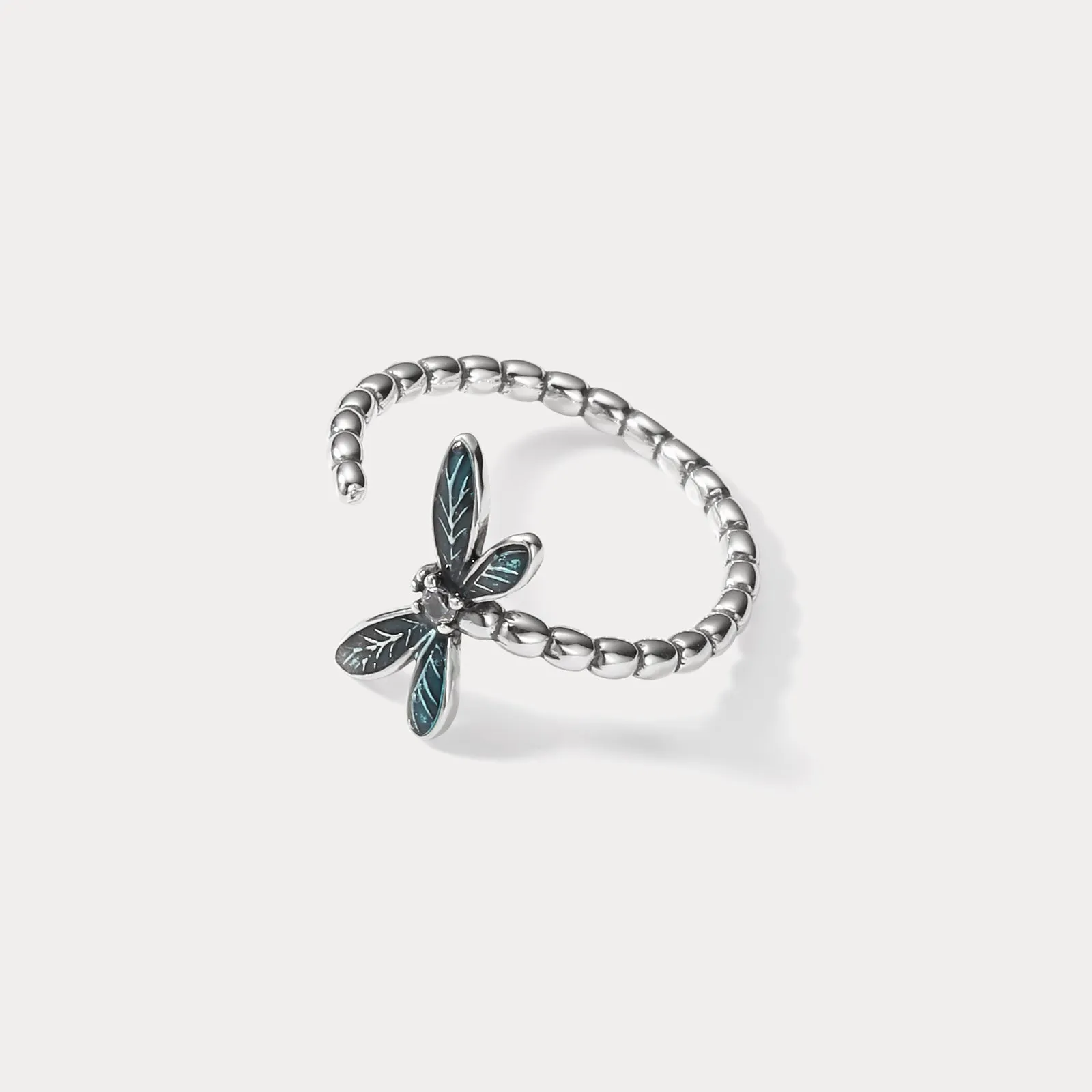 Silver Dragonfly Ring