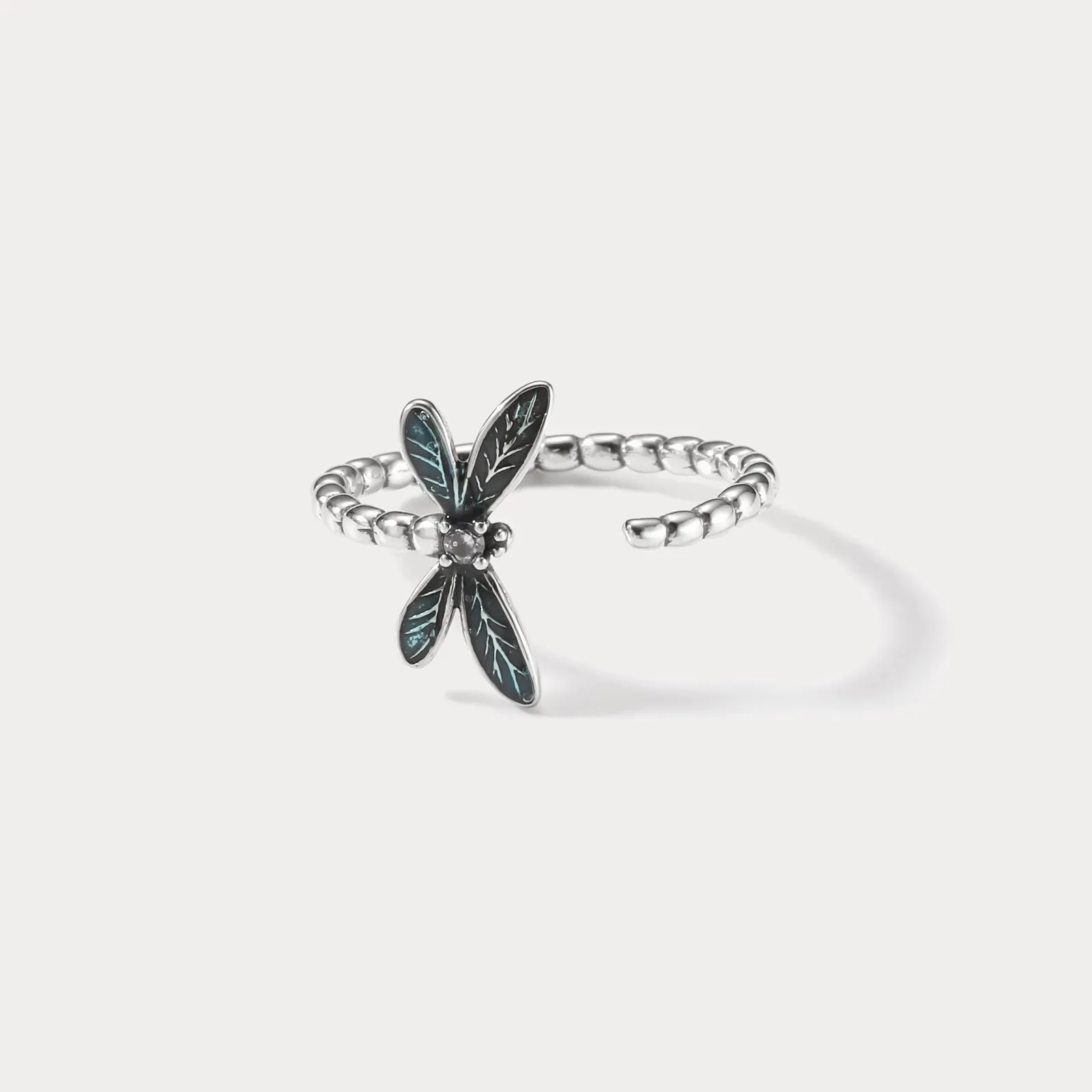 Silver Dragonfly Ring