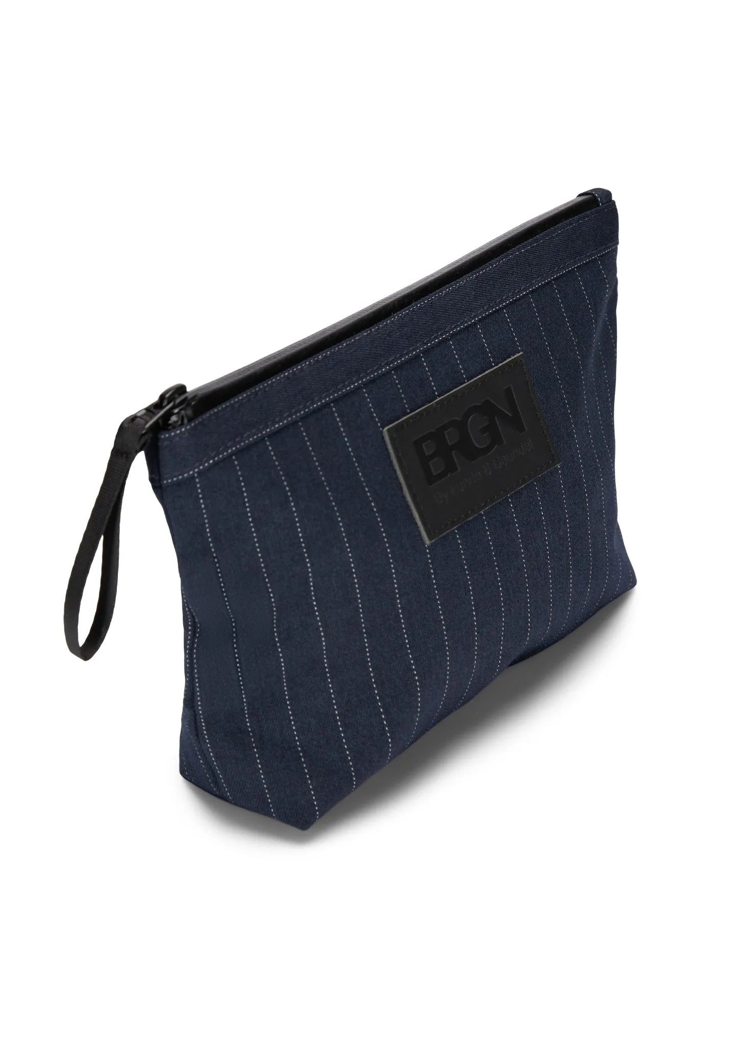 Small Pouch - Navy Pinstripe