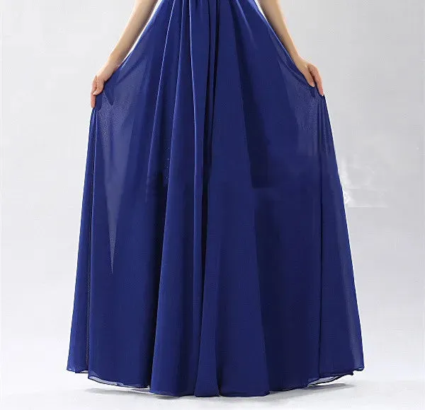Stock Clear A Line Chiffon Off Shoulder Beading Cap Sleeve Evening Bridesmaid Dresses Wedding Party Formal Prom Lace Up Back