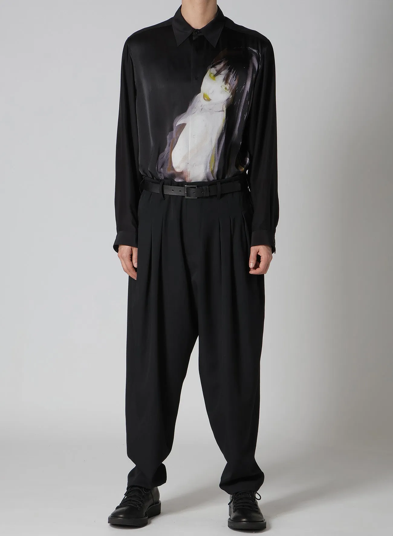 WOOL GABARDINE 8TUCKS PANTS