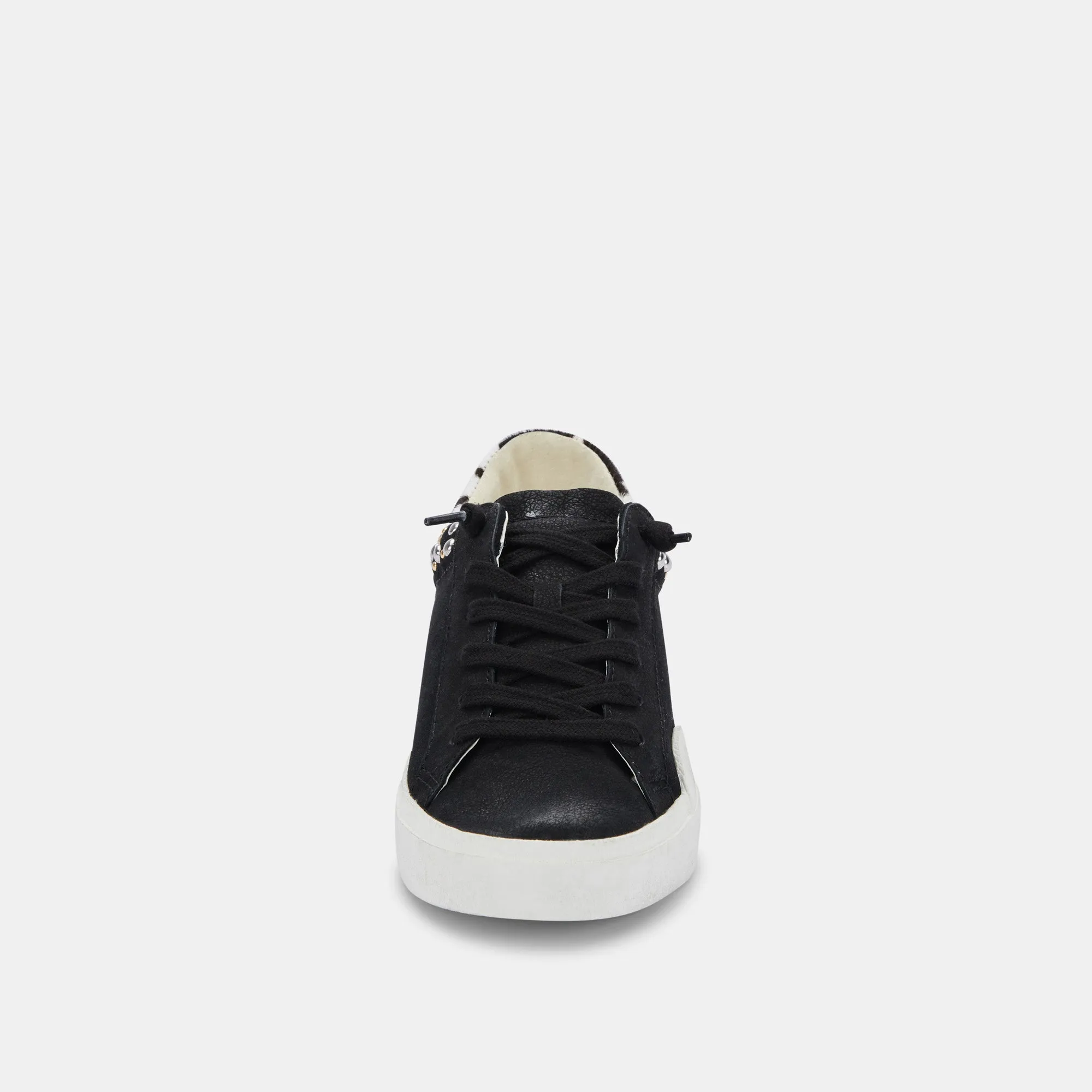 ZINA STUD SNEAKERS BLACK LEATHER - re:vita