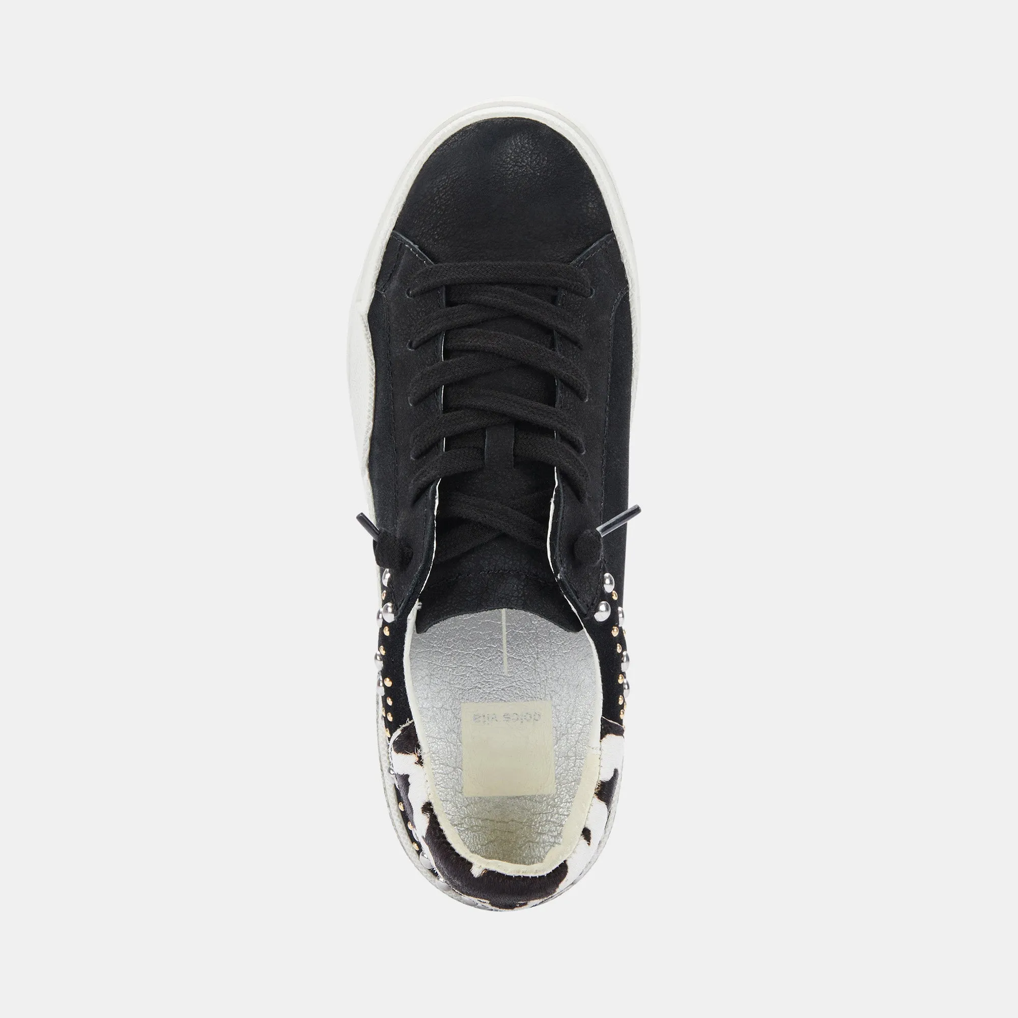 ZINA STUD SNEAKERS BLACK LEATHER - re:vita